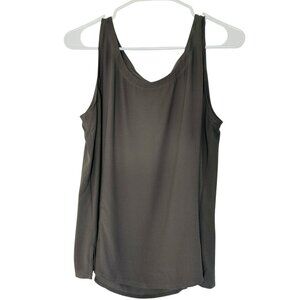 Eileen Fisher  Gray Silk Tank Top Size L Large Grey